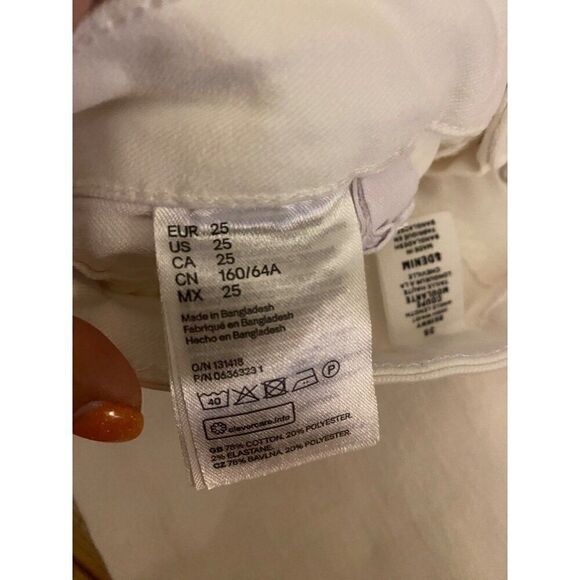 & Denim Skinny High Waist women's White Denim ankle length Jeans Size 25 - Picture 6 of 9